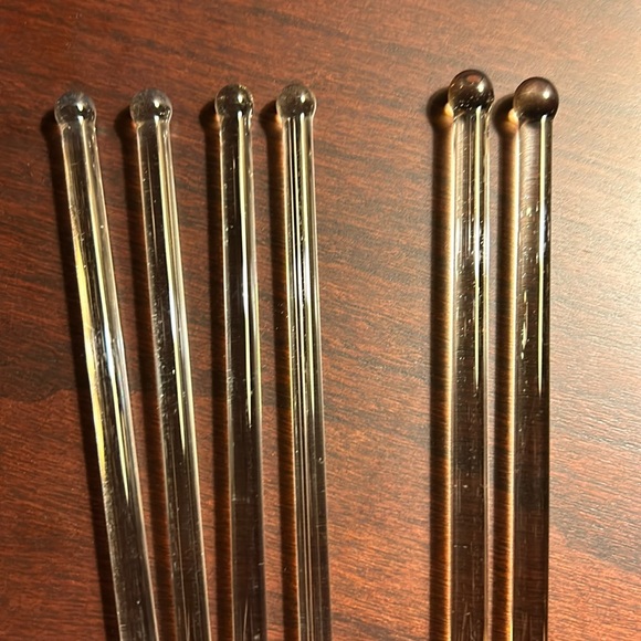 Vintage Clear Glass Stir Sticks Set of 6 - Picture 3 of 4